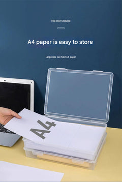 Organised documents in storage box