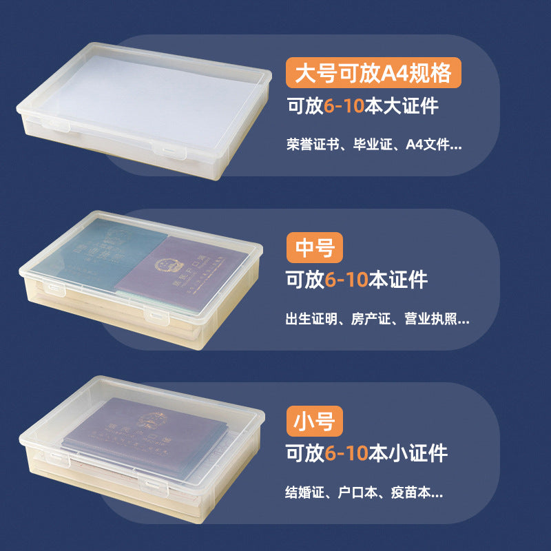 Close-up of document storage box interior
