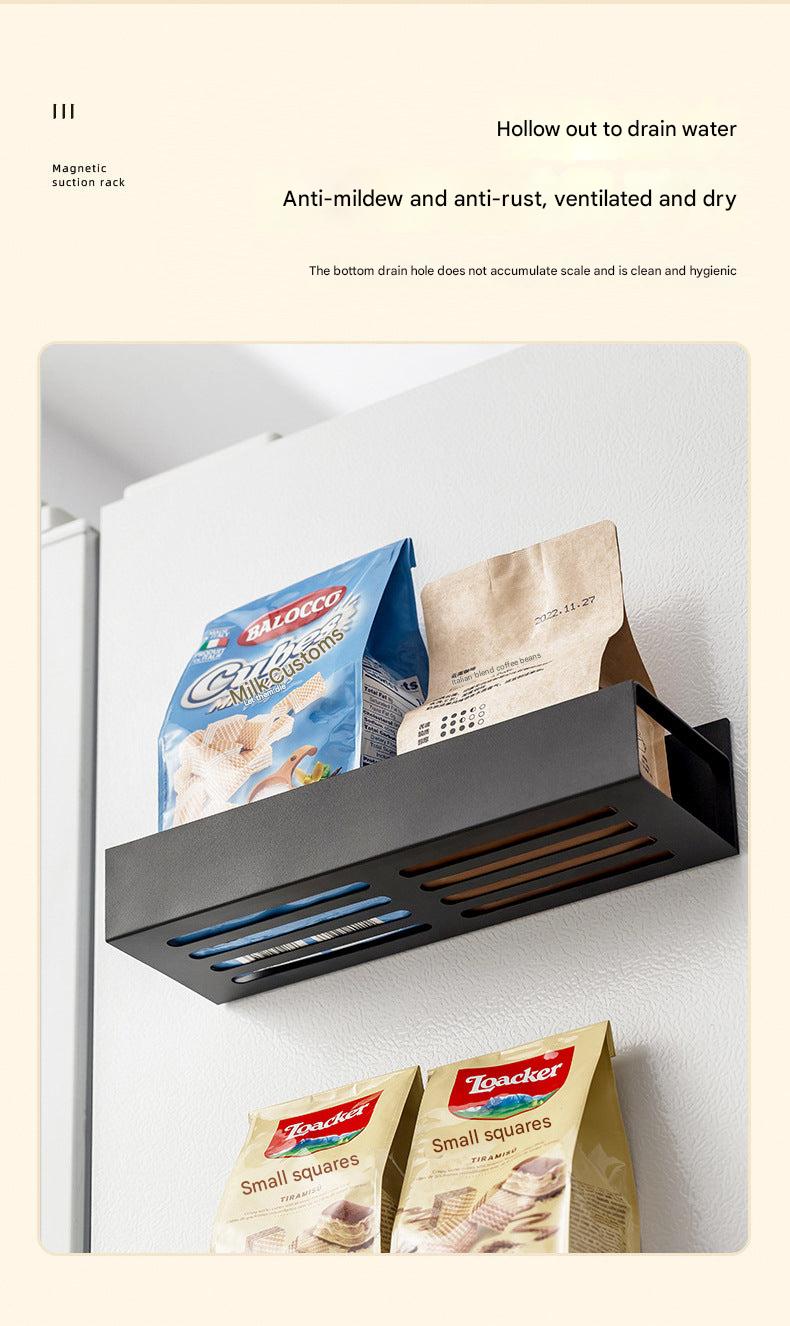 Magnetic kitchen rack featuring carbon steel design