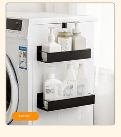 Magnetic rack installed in a bathroom