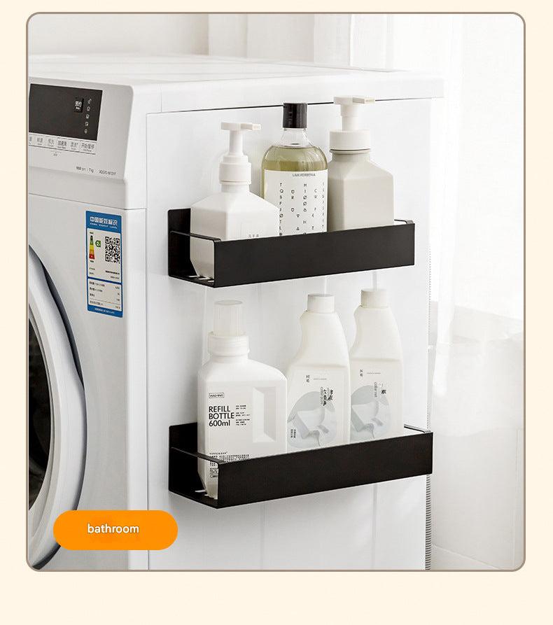 Magnetic rack installed in a bathroom