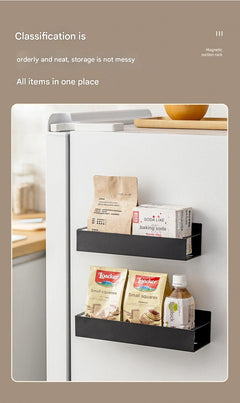 Vertical kitchen storage with magnetic features