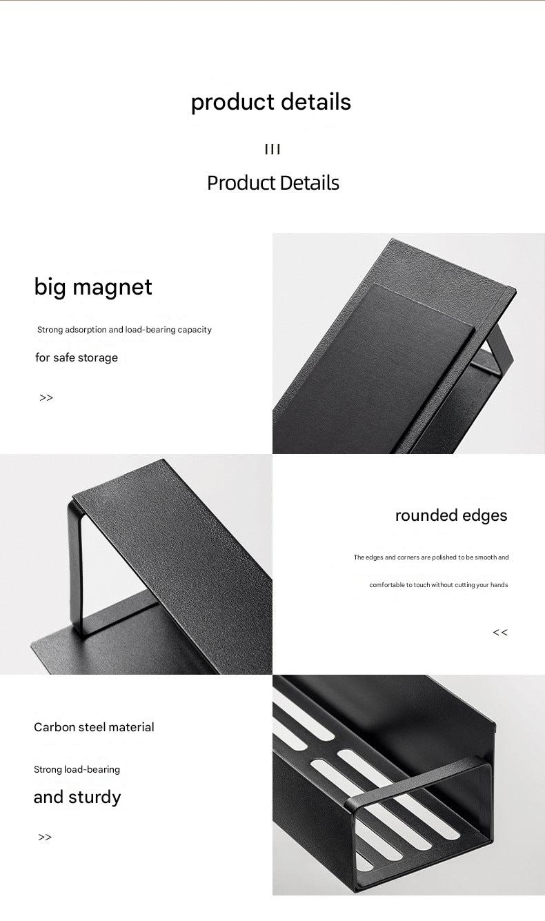 Magnetic kitchen organiser rack close-up