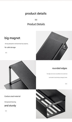 Magnetic kitchen organiser rack close-up