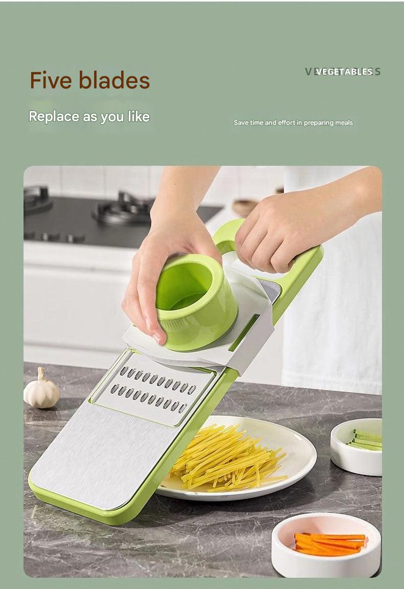grater showing different vegetable textures