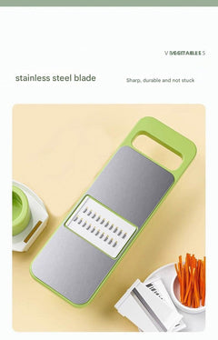 stainless steel grater next to cutting board