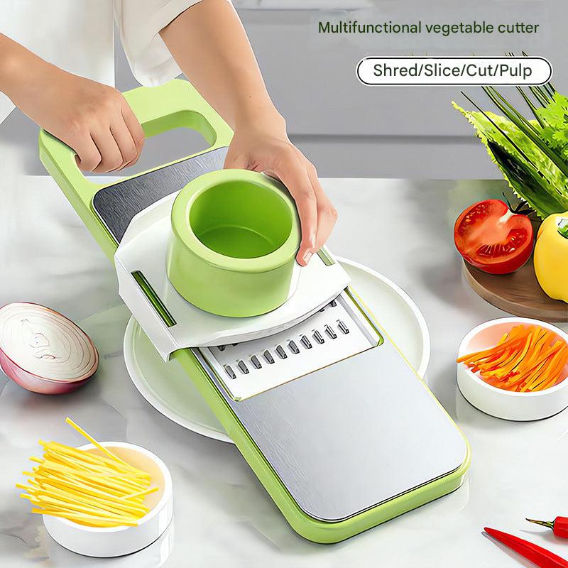 grater showing different vegetable textures
