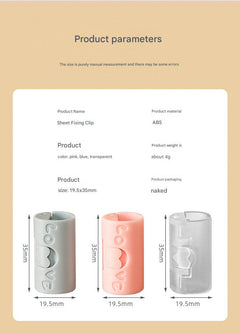 Non-slip bed sheet fastener close-up image