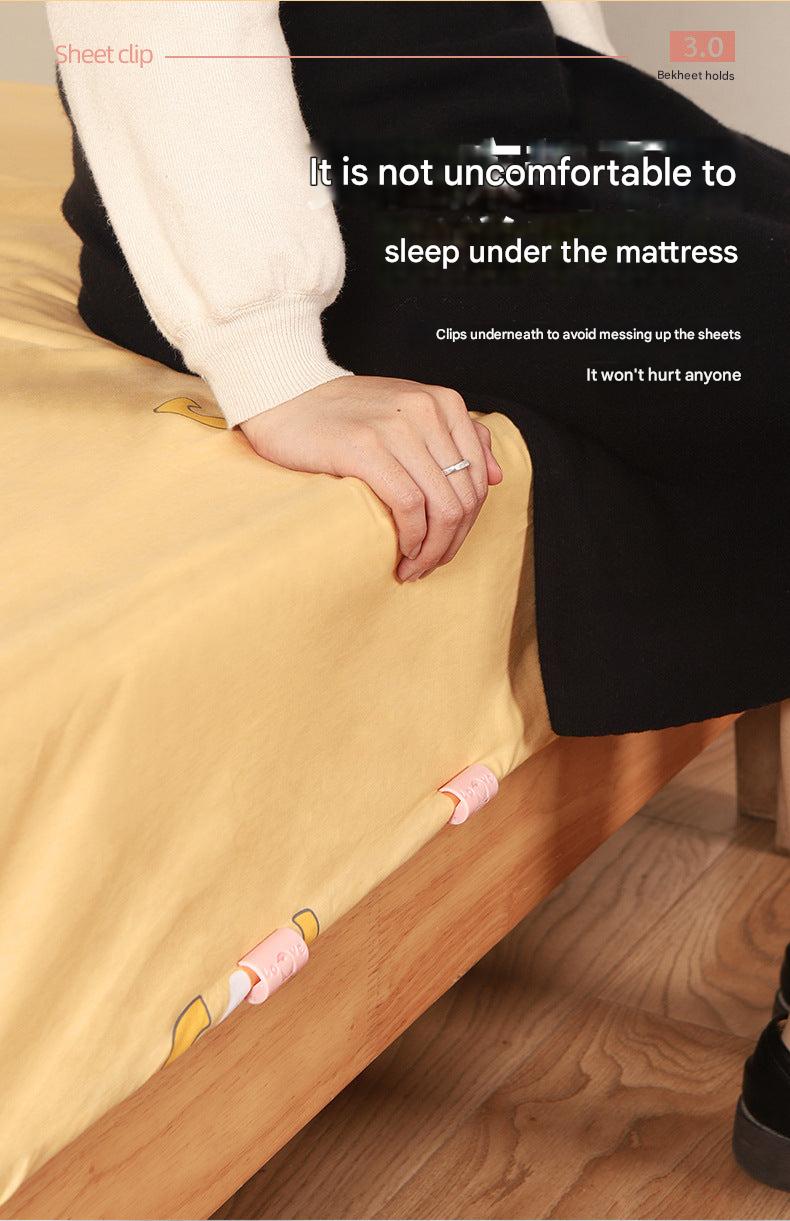 Non-slip bed sheet fastener close-up image