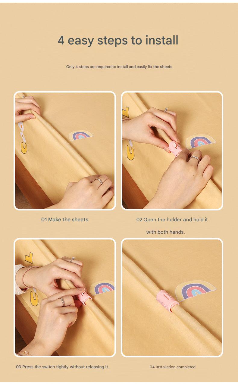Non-slip bed sheet fastener stylish design image