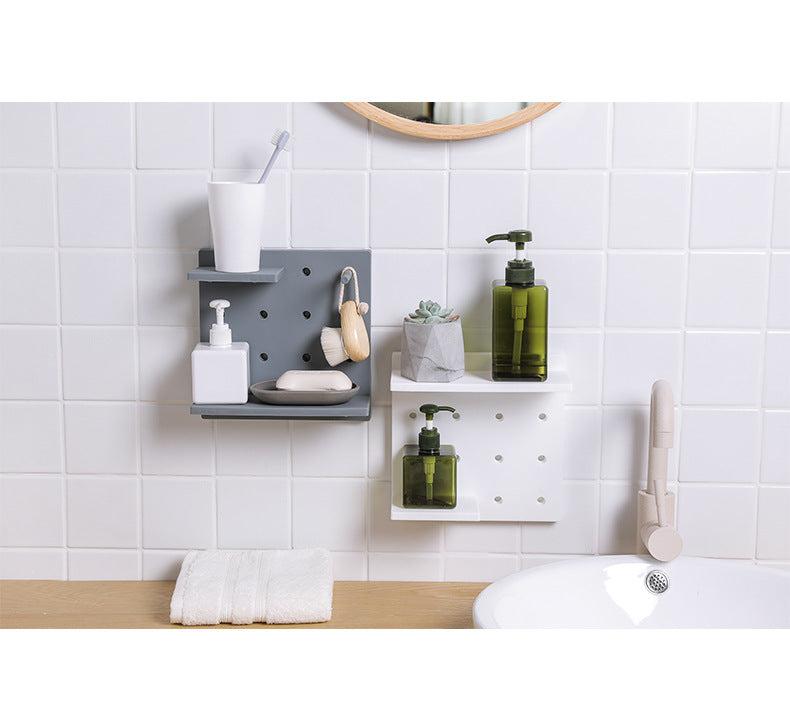 Organised bathroom storage with racks