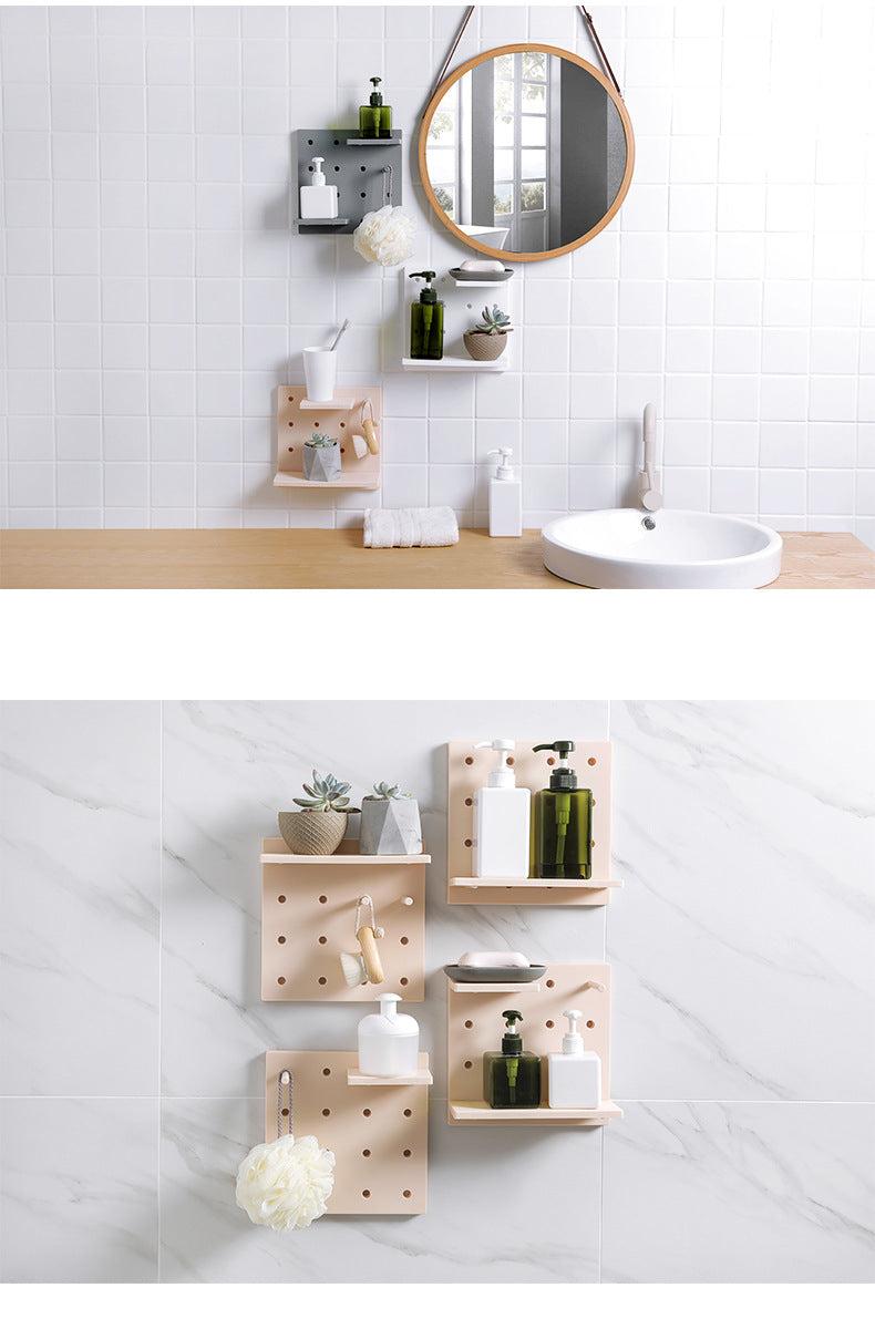 Versatile wall-mounted storage rack in kitchen