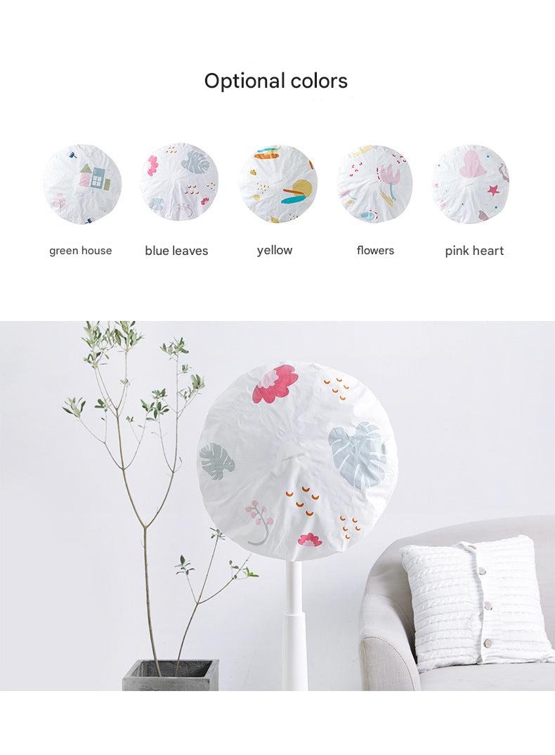 Stylish PEVA dust cover for floor fan - flower design