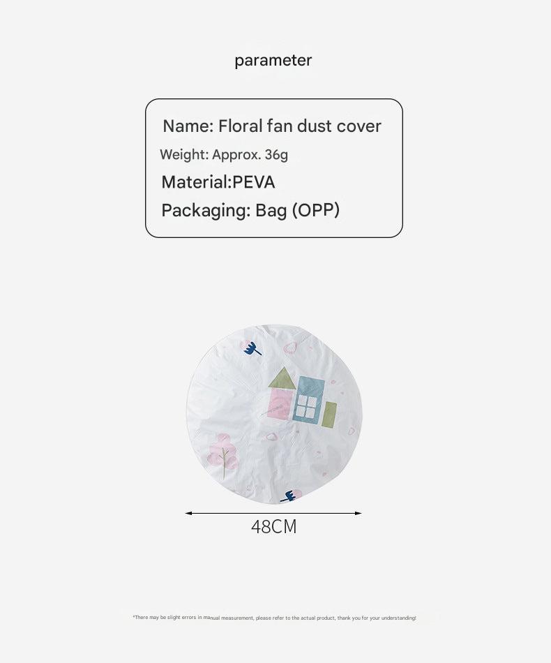 Stylish PEVA dust cover for floor fan - green house design