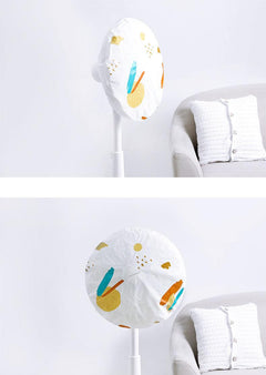 Stylish PEVA dust cover for floor fan - yellow design