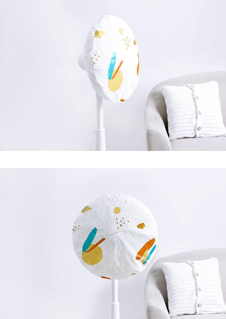 Stylish PEVA dust cover for floor fan - yellow design