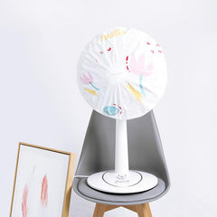 Stylish PEVA dust cover for floor fan - pink hearts design
