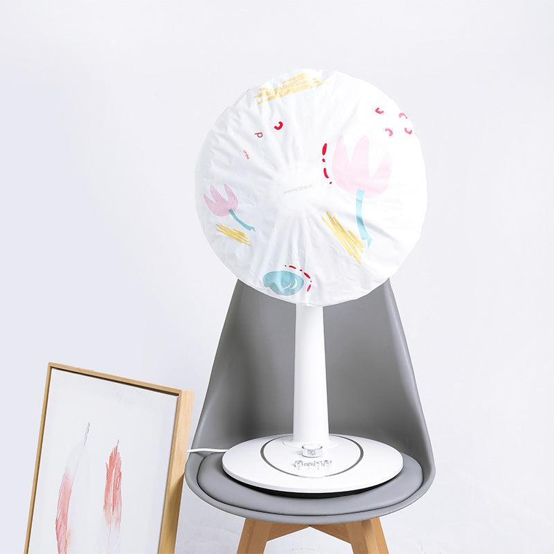 Stylish PEVA dust cover for floor fan - pink hearts design