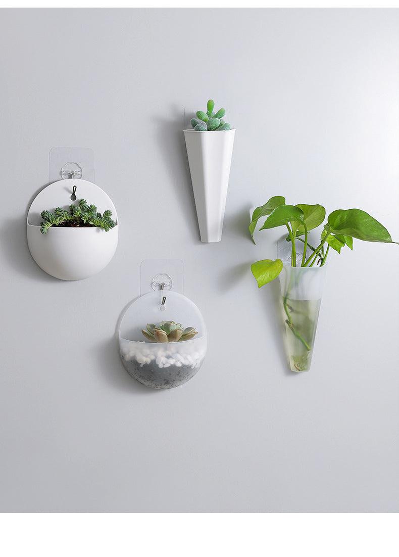 Half-circle wall planter featuring vibrant succulents