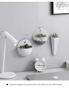 Vertical wall planter arrangement in a home