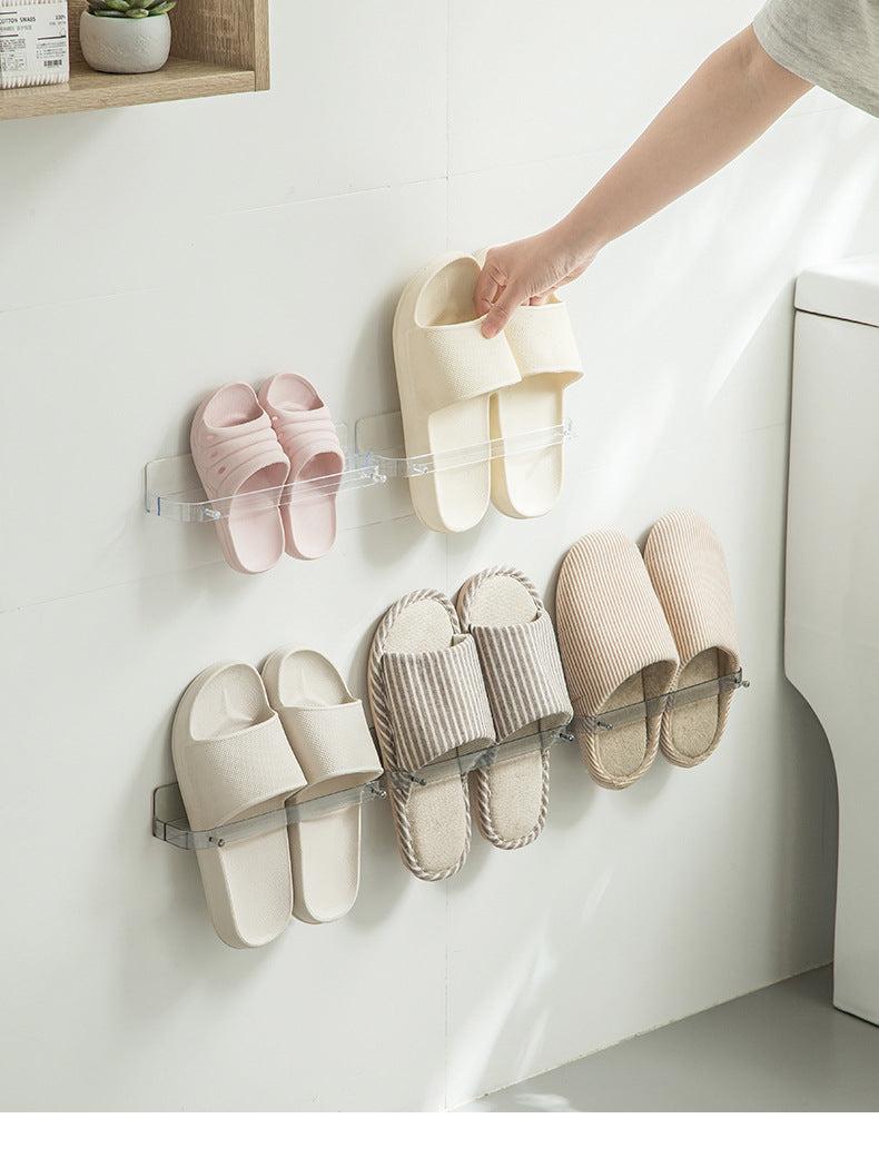 close-up of transparent shoe rack