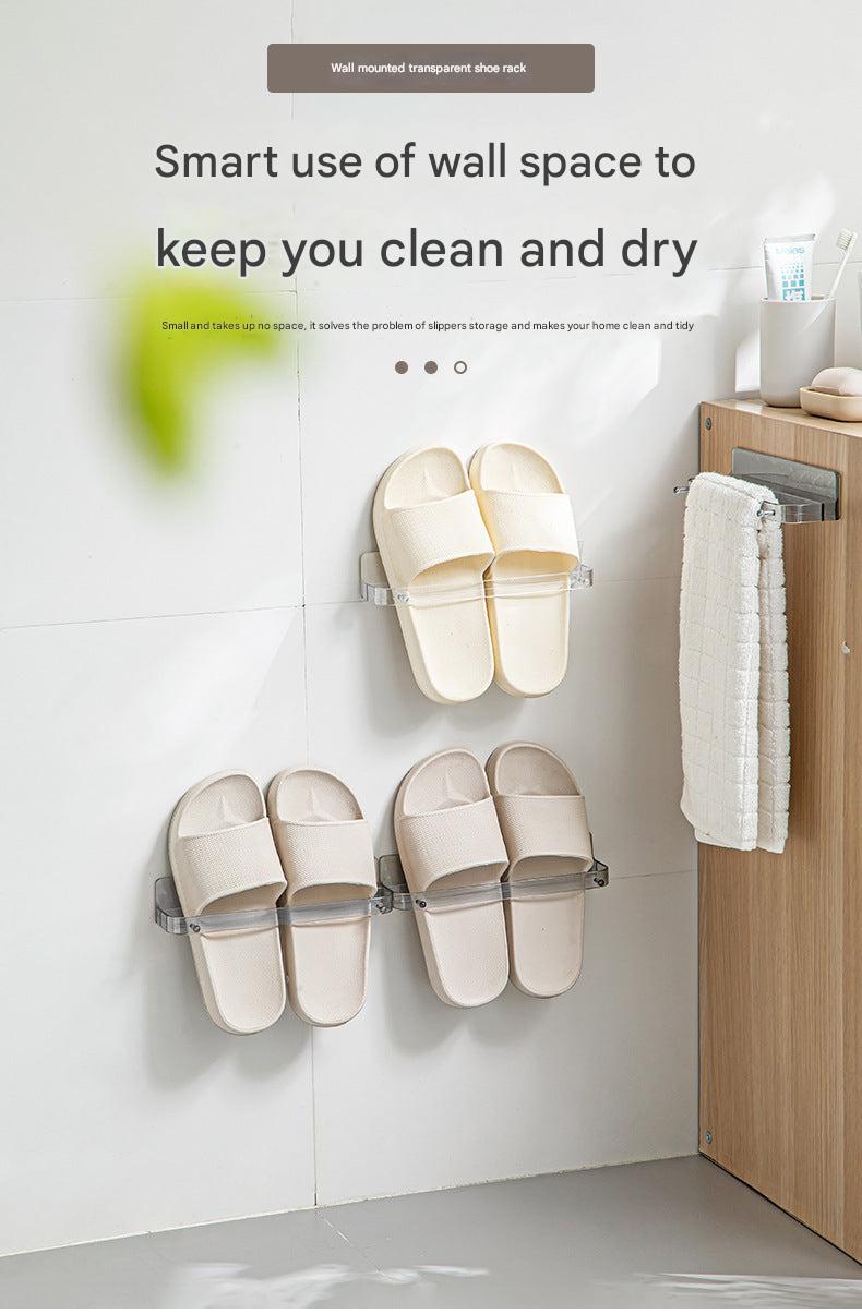 close-up of transparent shoe rack