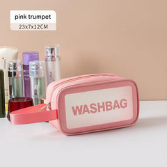 Large capacity wet-dry toiletry bag in stylish black