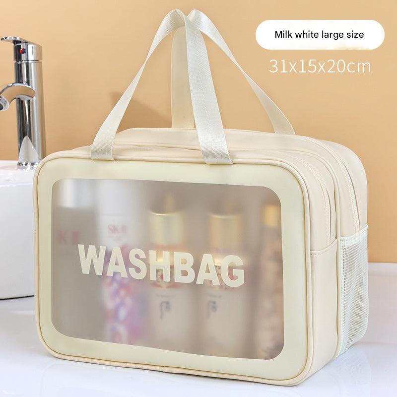 Travel cosmetic organiser in blue for gym use