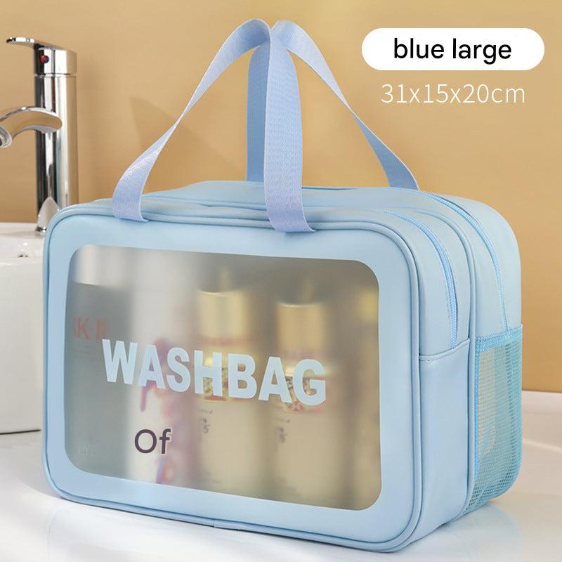 Durable PVC toiletry bag with multiple compartments
