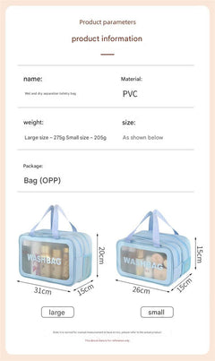 Travel cosmetic organiser in blue for gym use