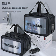 Travel cosmetic organiser in blue for gym use