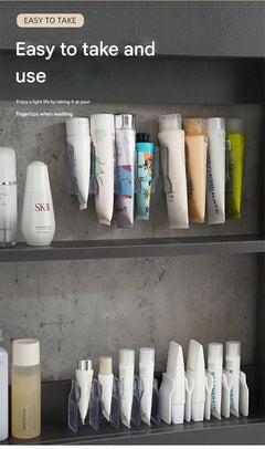 image showcasing bathroom clutter with organiser