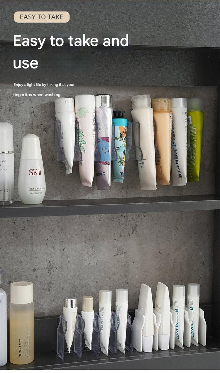 image showcasing bathroom clutter with organiser