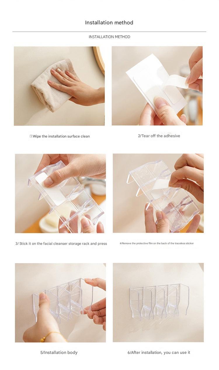 convenient bathroom organiser in action