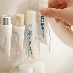 close up of wall-mounted cosmetic organiser