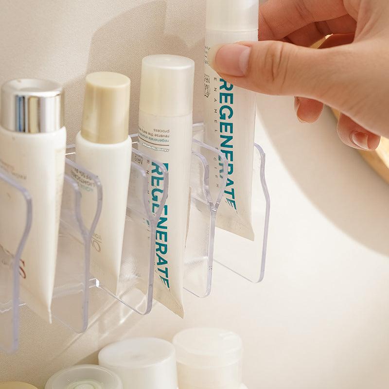 close up of wall-mounted cosmetic organiser