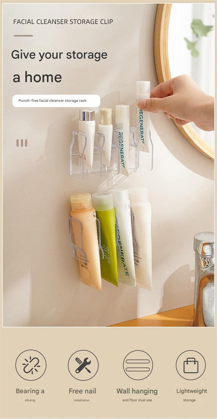 collage of modern bathroom shelves