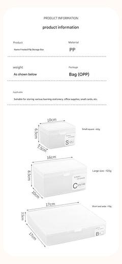 clear plastic storage box on a desk