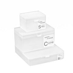 various sizes of storage boxes