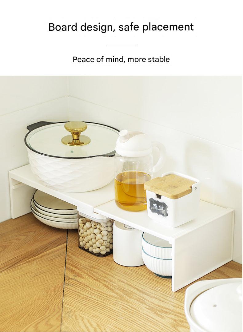 modern kitchen organisation rack close-up