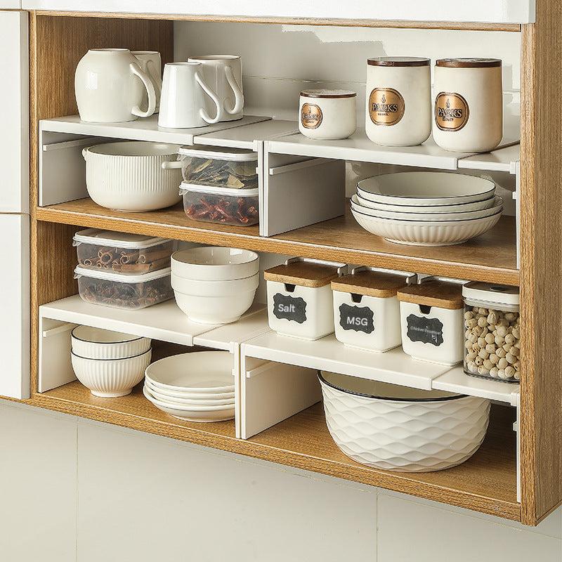multiple layers of space-saving kitchen rack