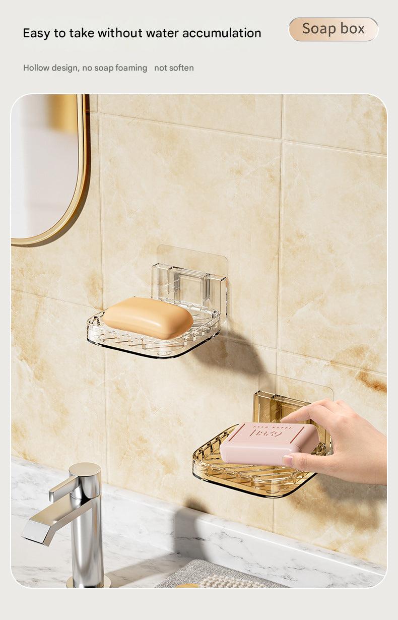 Amber coloured soap holder with soap bar