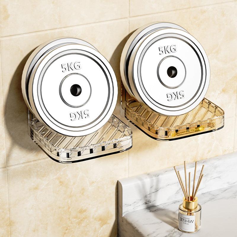 Close-up of large capacity soap holder in use