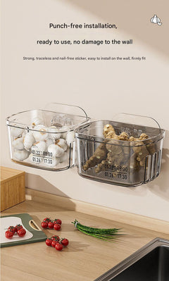 Hanging spice rack filled with various spices