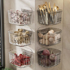 Hanging spice rack filled with various spices