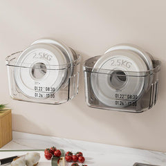 Installation of a wall-mounted spice rack without drilling