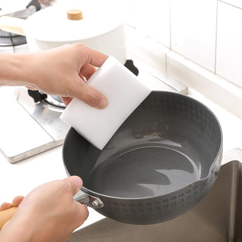 Magic Sponge Eraser cleaning a shoe