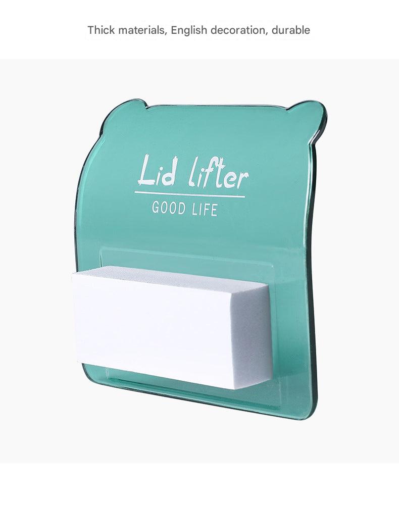 Toilet Lid Lifter Adhesive Installation Example