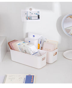 Versatile Desktop Organizer in white showing school supplies