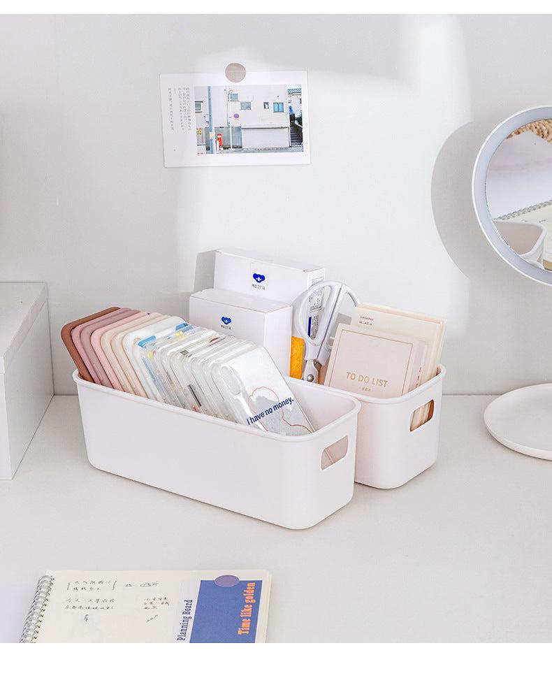 Versatile Desktop Organizer in white showing school supplies